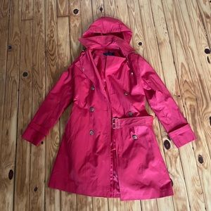 Cole Haan Red Trench Rain Coat